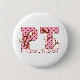 rosa und braune Tupfen Pints Button