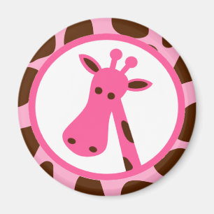 Rosa und Brown-Giraffen-Stellen und Giraffen-Kopf Magnet