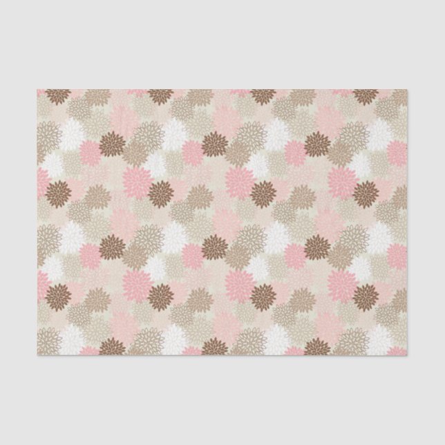 Rosa-und Brown-Mama-Muster Seidenpapier (Vorderseite)