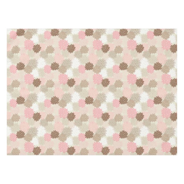 Rosa-und Brown-Mama-Muster Tischdecke (Vorderseite (Horizontal))