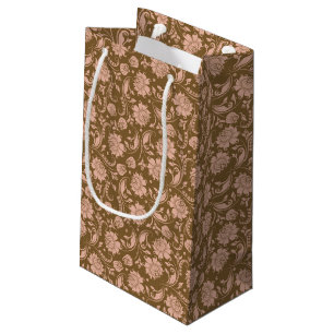 Rosa und Brownblumenmuster Kleine Geschenktüte