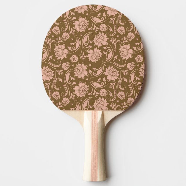 Rosa und Brownblumenmuster Tischtennis Schläger (Vorderseite)