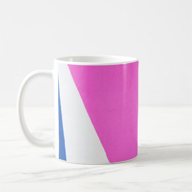 Rosa und bunte abstrakte Kunst Kaffeetasse (Links)