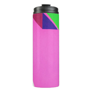 Rosa und bunte abstrakte Kunst Thermosbecher