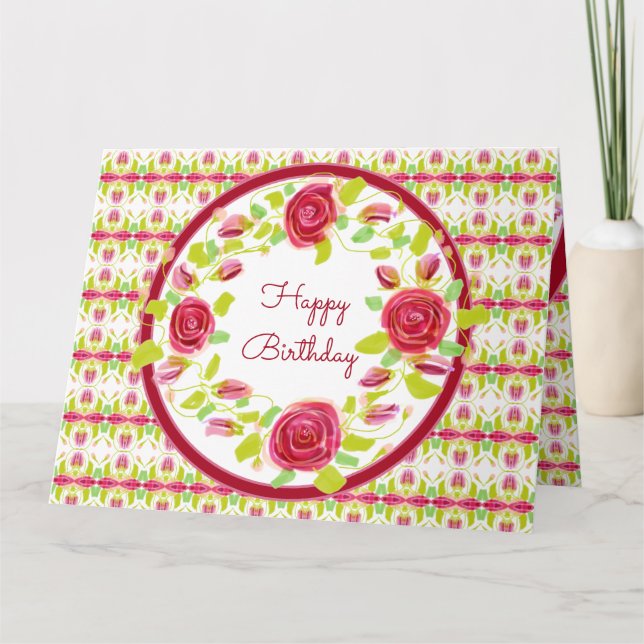 Rosa und Burgund Karte (Vorderseite)