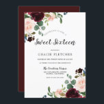 Rosa und Burgund Rote Blume Sweet 16 Party Einladung<br><div class="desc">Rosa & Burgund Rote Blume Sweet 16 Party Einladung Siehe Matching Collection in Niche and Nest Store</div>