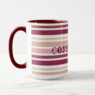 Rosa und Burgund Streifen Gemustert Tasse
