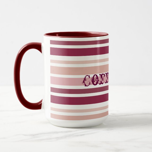 Rosa und Burgund Streifen Gemustert Tasse (Links)