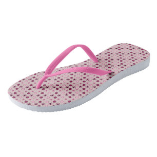 Rosa und Burgunder Punkte Flip Flops