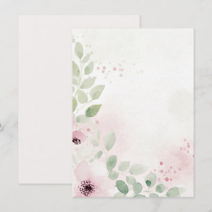 Rosa und burgunderrote Wasserfarbe Blumen Hochzeit Einladung