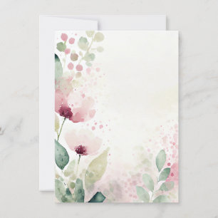 Rosa und burgunderrote Wasserfarbe Floral Hochzeit Einladung