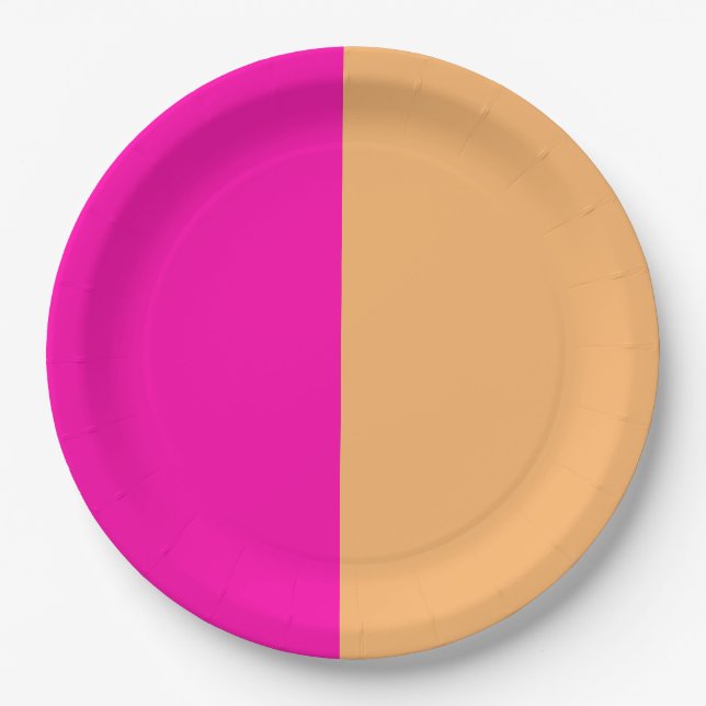 Rosa und Creamsikel Orange Pappteller (Vorderseite)