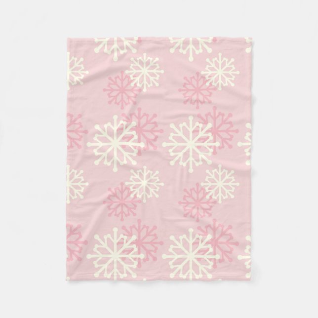 Rosa und Creme Schneeflocke Fleece Keule (Vorderseite)