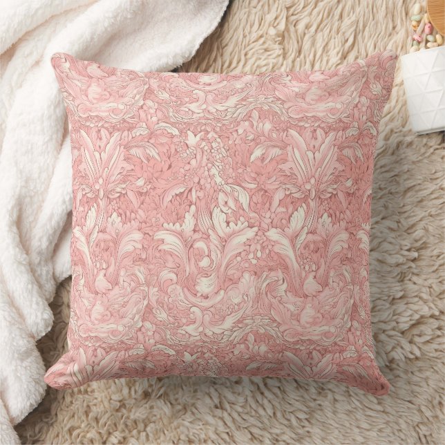 Rosa und Creme Weibliche Pariser Kissen (Decke)