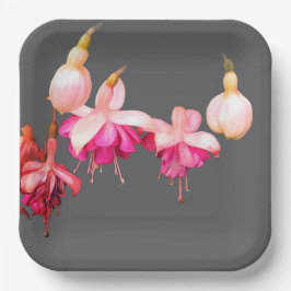Rosa und cremefarbene Blume Pappteller