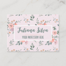 Rosa und cremefarbene Blüten mit QR Visitenkarte