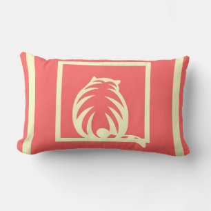 Rosa und cremefarbene CATS modernes Kissen