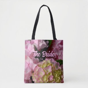 Rosa und cremefarbene Hortensien – die Braut Tasche