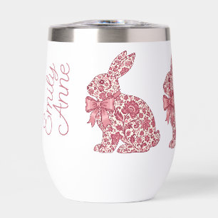 Rosa und cremefarbener Chinoiserie-Osterhase