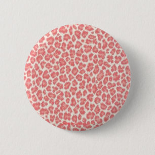 Rosa und cremefarbener Leoparden-Druck-Geschenke Button