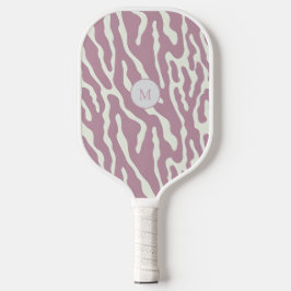 Rosa und cremefarbenes modernes abstraktes Wellenl Pickleball Schläger