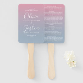 Rosa und dunkelblau Ombre jüdische Hochzeit Fächer