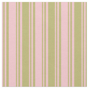 Rosa und dunkle Khaki Streifen/Linke Muster Stoff