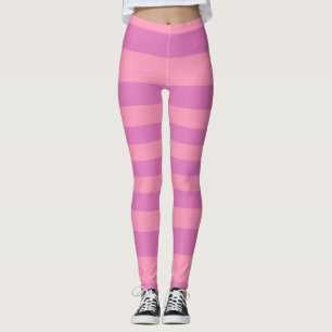 Rosa und dunkle rosa lila Streifen Leggings