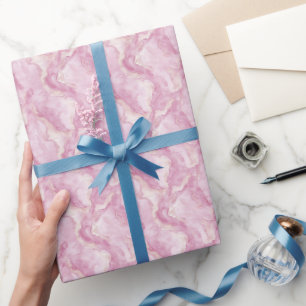 Rosa und Elfenbeinmarmor Geschenkpapier