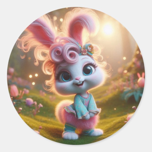 rosa und Extravagant Runder Aufkleber (Vorderseite)