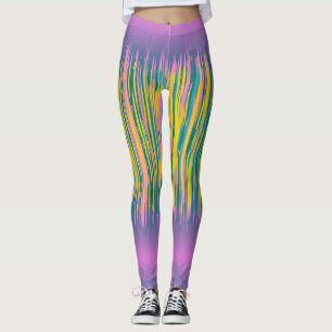 Rosa und farbenfrohe Streifen Leggings