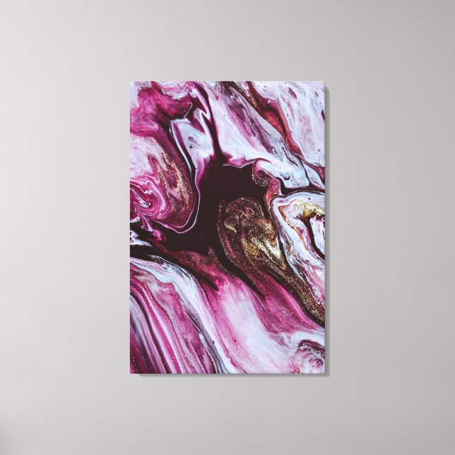 Rosa und fett Abstrakte Flüssigkeit Kunst Leinwanddruck (Vorderseite)