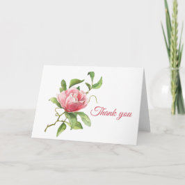 Rosa und Foliage geklappte Grußkarte Karte