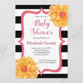 Rosa-und Gelb-BlumenBabyparty-Einladung Einladung