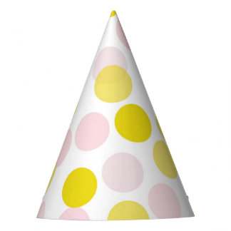 Rosa und Gelb-Feierliche Polka Dots Confetti Partyhütchen