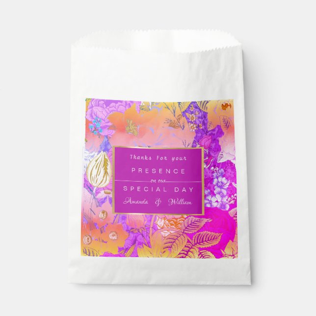 Rosa und gelb, Vintag Geschenktütchen (Vorderseite)