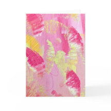 Rosa und gelbe abstrakte Kunst gefaltete Notizkart