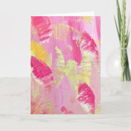 Rosa und gelbe abstrakte Kunst gefaltete Notizkart