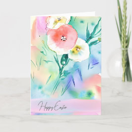 Rosa und gelbe Aquarellfarben Gewohnheitsbild Oste Feiertagskarte