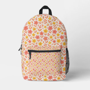 Rosa und gelbe Blume Bedruckter Rucksack