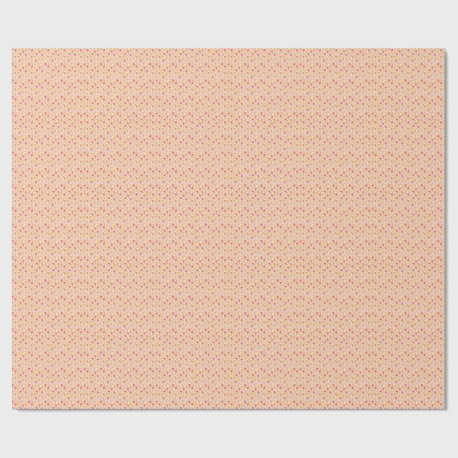 Rosa und gelbe Blume Geschenkpapier (Flach)