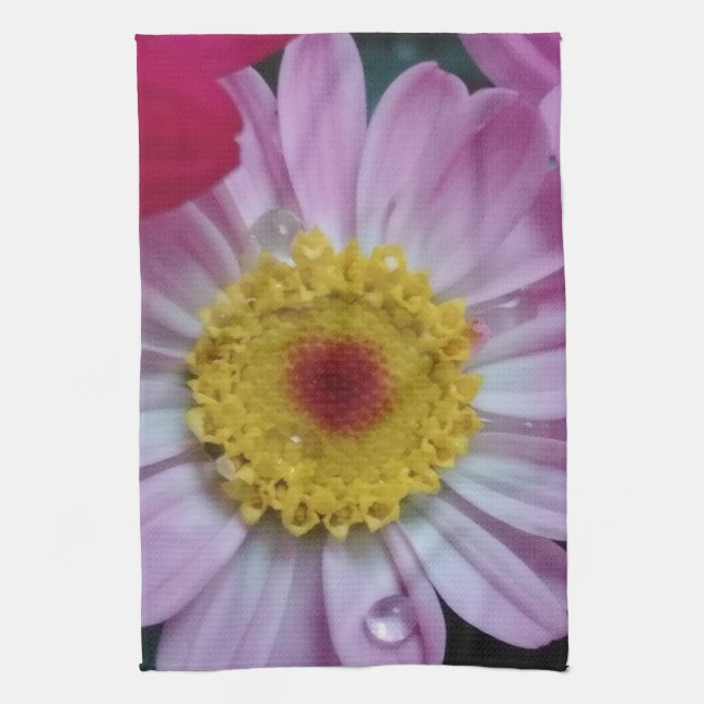 Rosa und gelbe Blume Geschirrtuch (Vertikal)