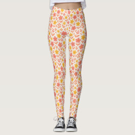 Rosa und gelbe Blume Leggings