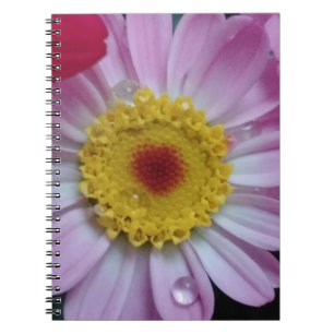 Rosa und gelbe Blume Notizblock