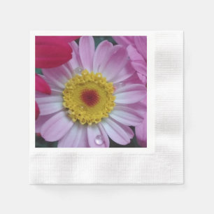 Rosa und gelbe Blume Serviette