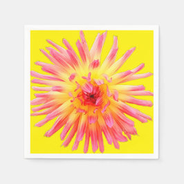 Rosa und gelbe Blume Serviette