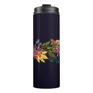 Rosa und gelbe Blume Thermosbecher