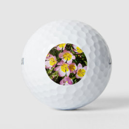 Rosa und gelbe Blumen Golfball