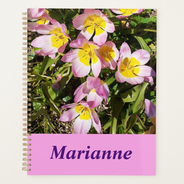 Rosa und gelbe Blumen Planer (Vorderseite)