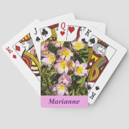 Rosa und gelbe Blumen Spielkarten